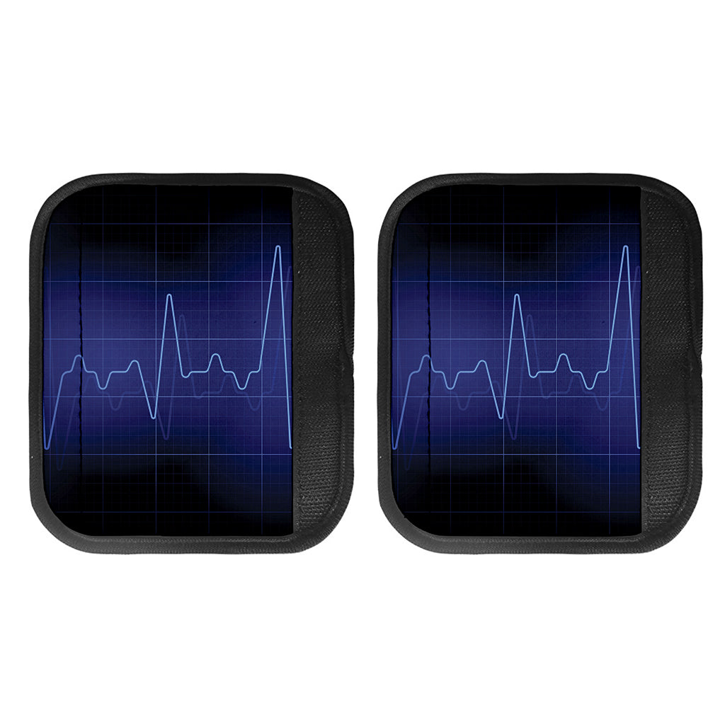 Blue Heartbeat Print Handle Covers