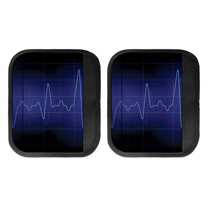 Blue Heartbeat Print Handle Covers