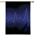 Blue Heartbeat Print House Flag