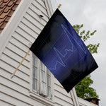 Blue Heartbeat Print House Flag