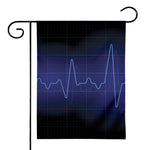 Blue Heartbeat Print House Flag