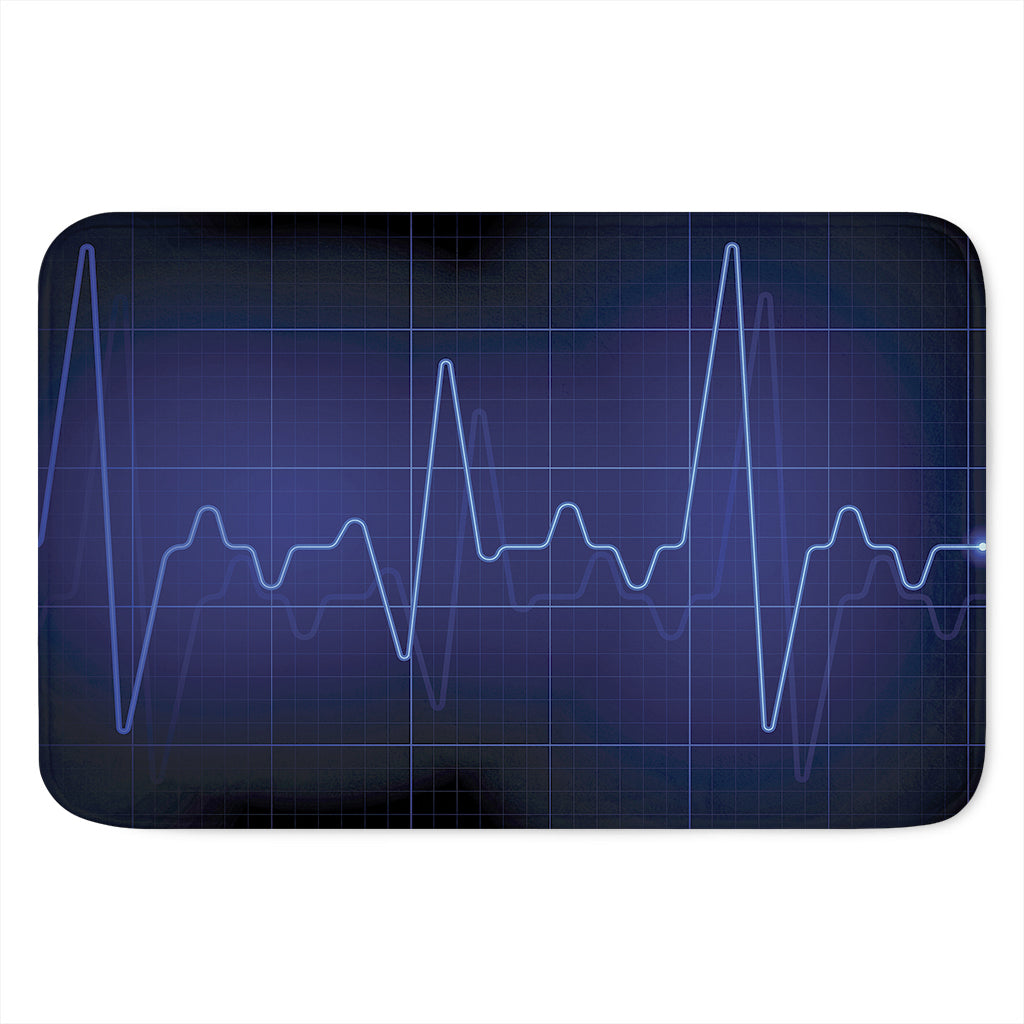 Blue Heartbeat Print Indoor Door Mat
