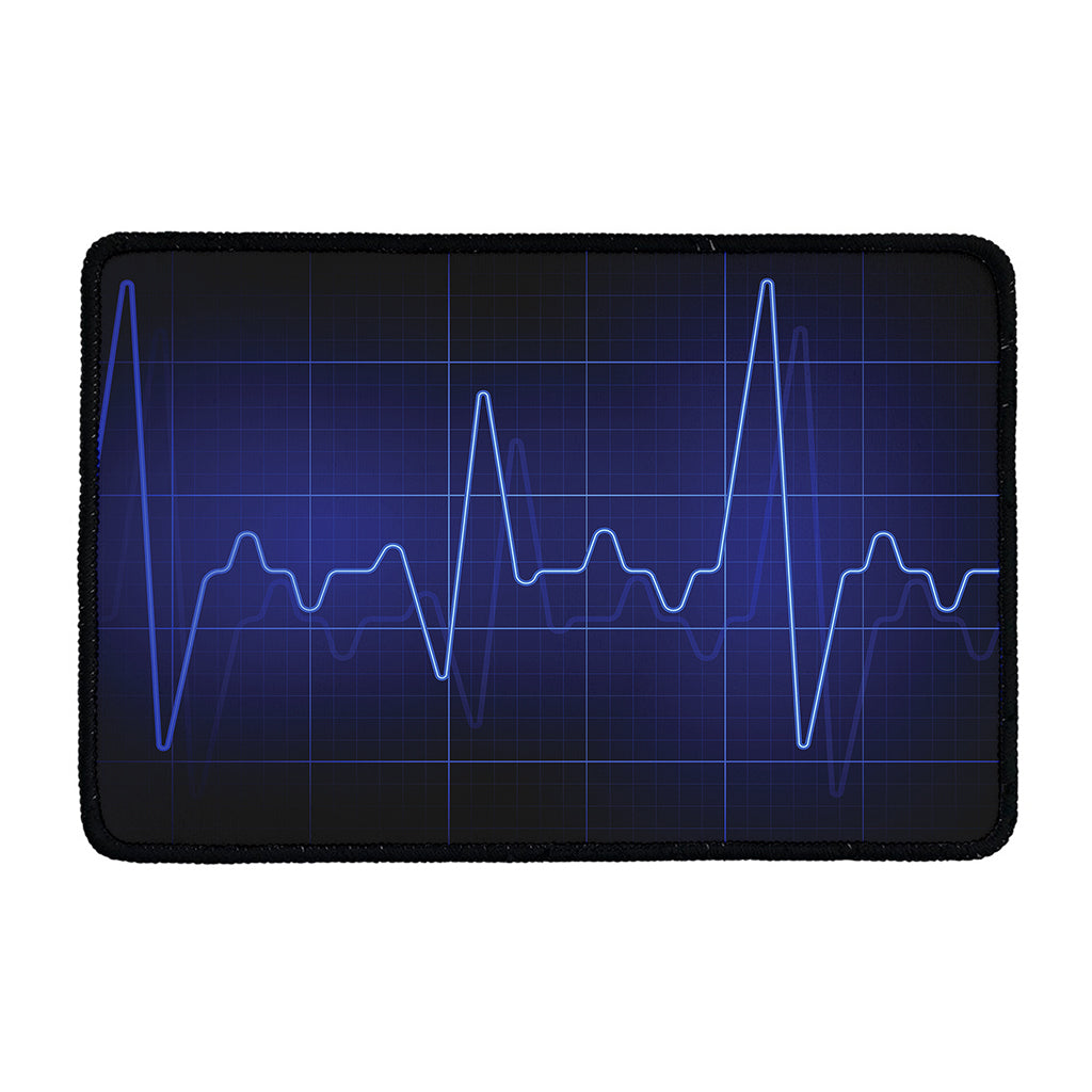 Blue Heartbeat Print Kitchen Mat