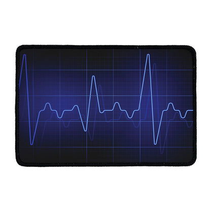 Blue Heartbeat Print Kitchen Mat