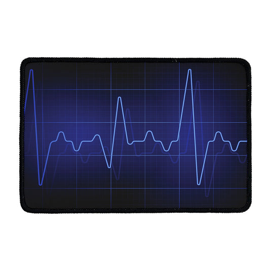 Blue Heartbeat Print Kitchen Mat