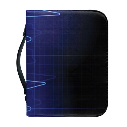Blue Heartbeat Print Leather Bible Cover