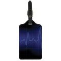 Blue Heartbeat Print Luggage Tag