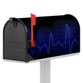Blue Heartbeat Print Mailbox Cover
