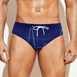 Blue Heartbeat Print Men's Swim Briefs