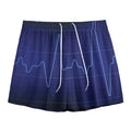 Blue Heartbeat Print Mesh Shorts