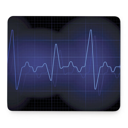 Blue Heartbeat Print Mouse Pad