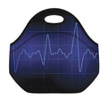 Blue Heartbeat Print Neoprene Lunch Bag