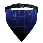 Blue Heartbeat Print Over The Collar Dog Bandana