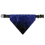 Blue Heartbeat Print Over The Collar Dog Bandana