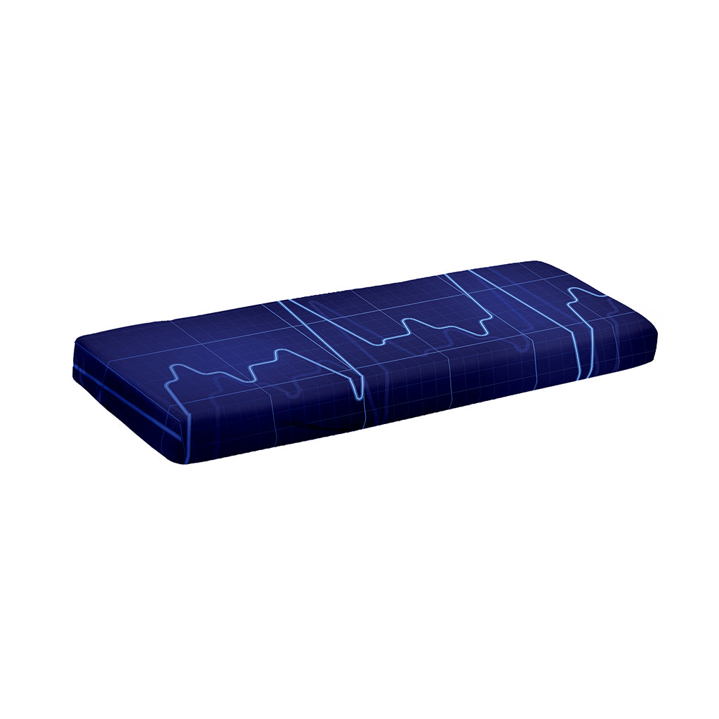 Blue Heartbeat Print Piano Keyboard Cover