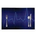 Blue Heartbeat Print Placemat