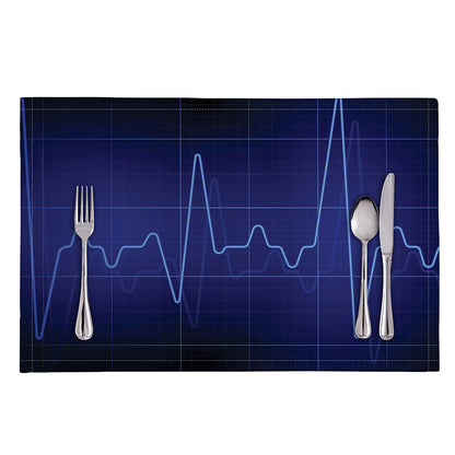 Blue Heartbeat Print Placemat