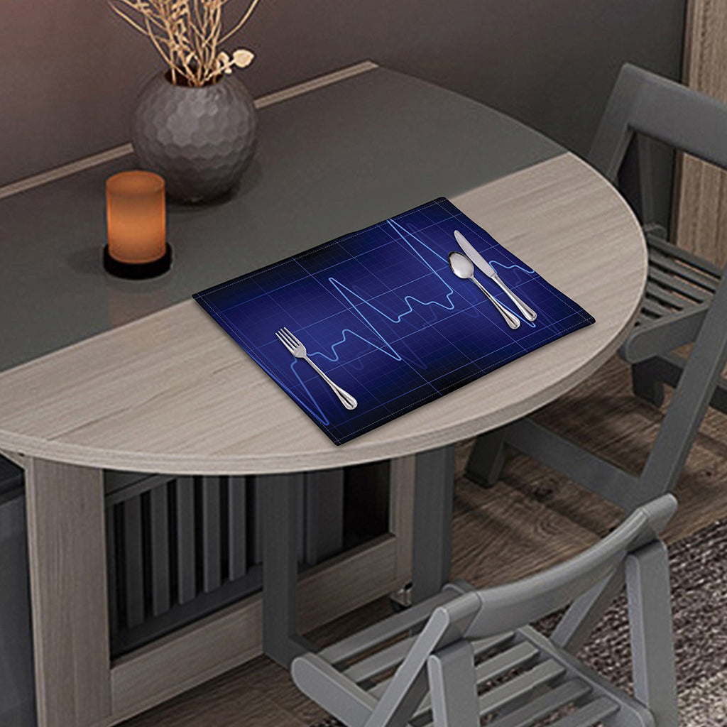 Blue Heartbeat Print Placemat