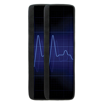 Blue Heartbeat Print Refrigerator Handle Covers