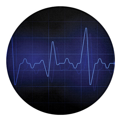 Blue Heartbeat Print Round Blanket