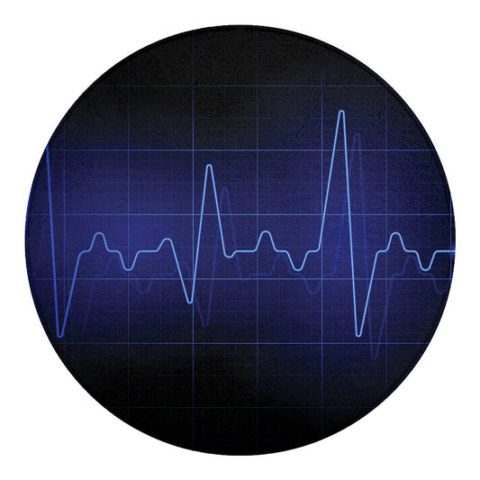 Blue Heartbeat Print Round Blanket