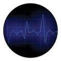 Blue Heartbeat Print Round Floor Mat