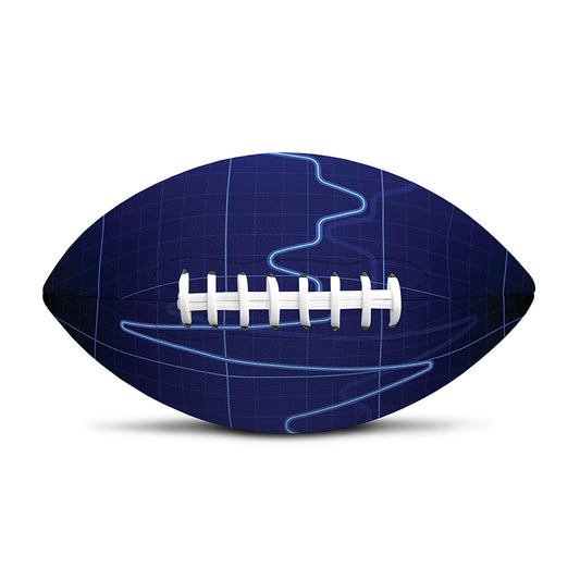 Blue Heartbeat Print Rugby Ball