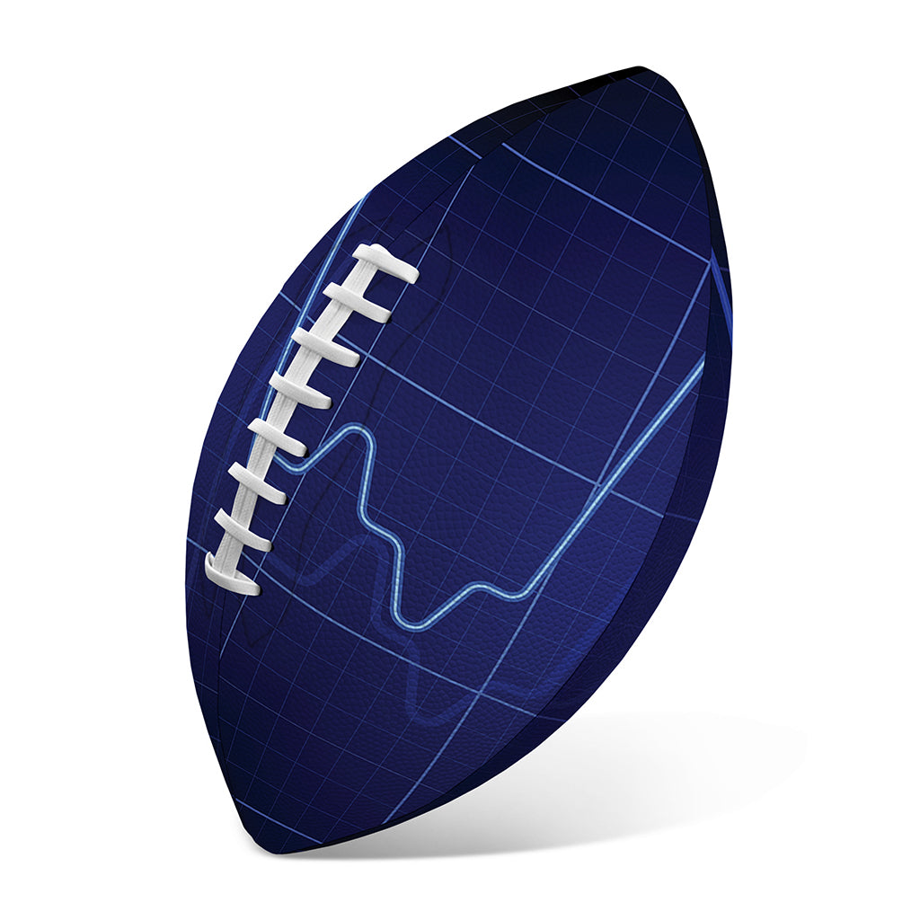 Blue Heartbeat Print Rugby Ball