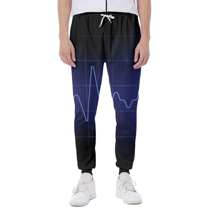 Blue Heartbeat Print Scuba Joggers