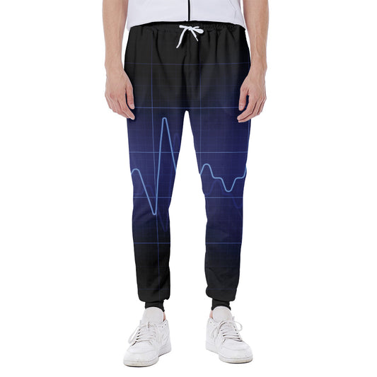 Blue Heartbeat Print Scuba Joggers