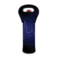 Blue Heartbeat Print Single Neoprene Wine Tote