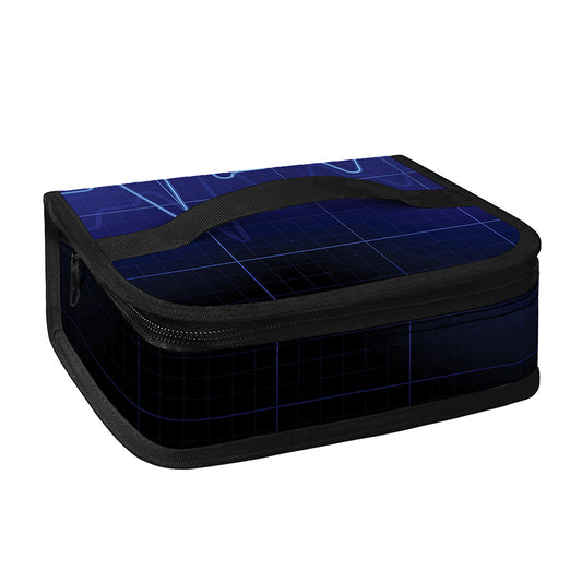 Blue Heartbeat Print Small Lunch Bag