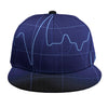 Blue Heartbeat Print Snapback Cap