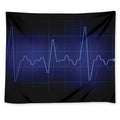 Blue Heartbeat Print Tapestry