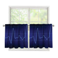 Blue Heartbeat Print Tier Curtains