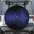 Blue Heartbeat Print Tire Cover With Camera Hole