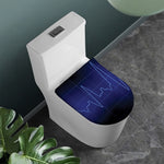 Blue Heartbeat Print Toilet Lid Cover