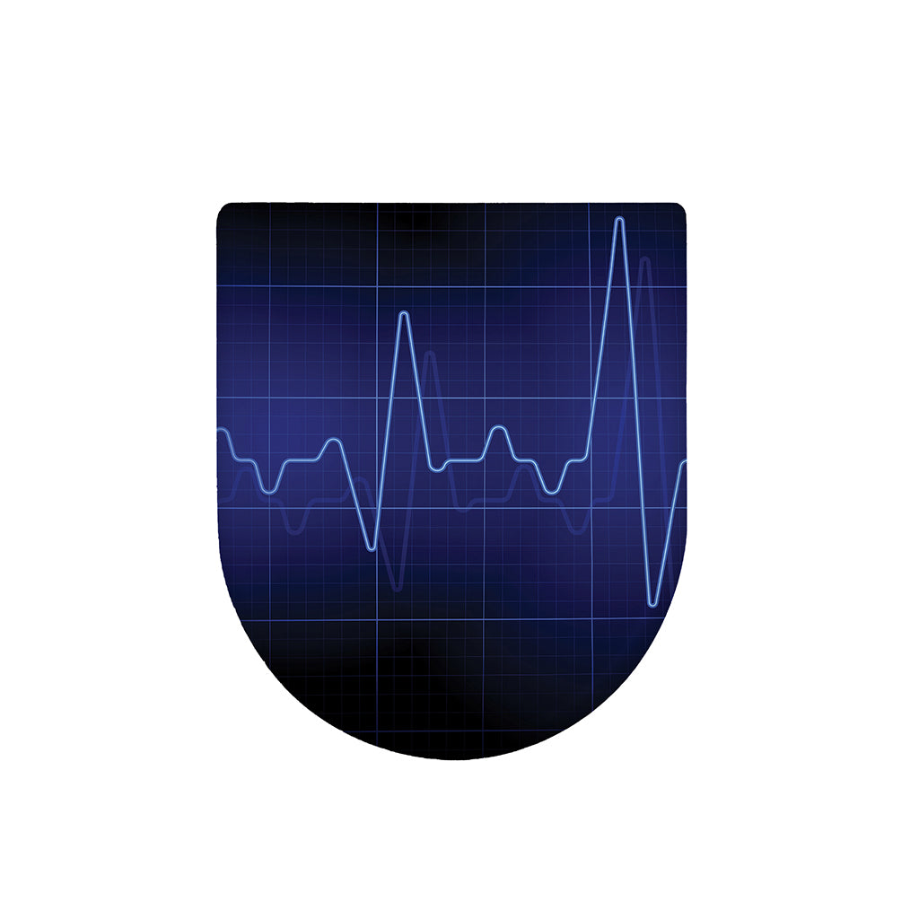 Blue Heartbeat Print Toilet Lid Cover