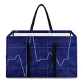 Blue Heartbeat Print Utility Tote Bag