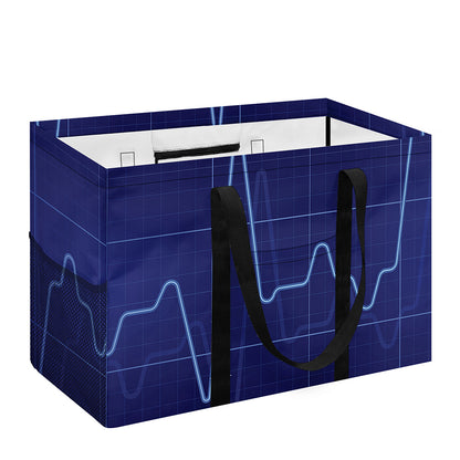 Blue Heartbeat Print Utility Tote Bag