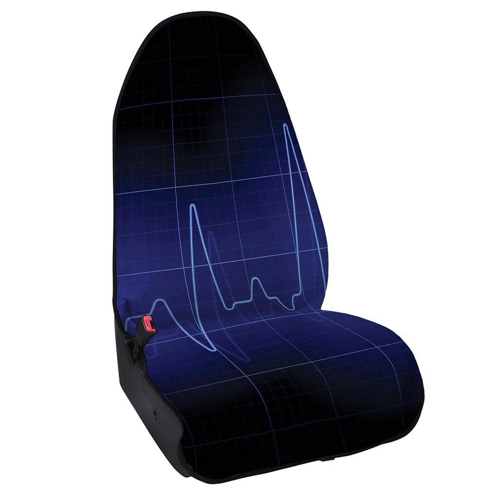 Blue Heartbeat Print Waterproof Car Seat Cover
