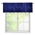 Blue Heartbeat Print Window Valance