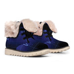 Blue Heartbeat Print Winter Boots