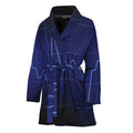 Blue Heartbeat Print Women's Bathrobe