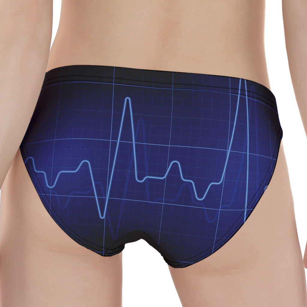 Blue Heartbeat Print Women's Panties