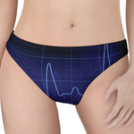 Blue Heartbeat Print Women's Thong