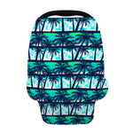 Blue Hibiscus Palm Tree Pattern Print Baby Seat Cover