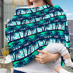 Blue Hibiscus Palm Tree Pattern Print Baby Seat Cover