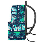 Blue Hibiscus Palm Tree Pattern Print Backpack