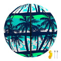Blue Hibiscus Palm Tree Pattern Print Basketball
